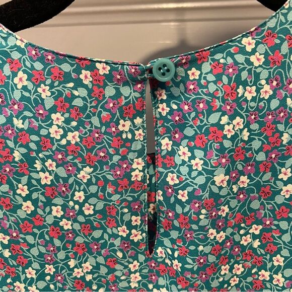 Talbots Blue Floral Maxi Dress with Crew Neck and Short Sleeves size 8 - Picture 5 of 5